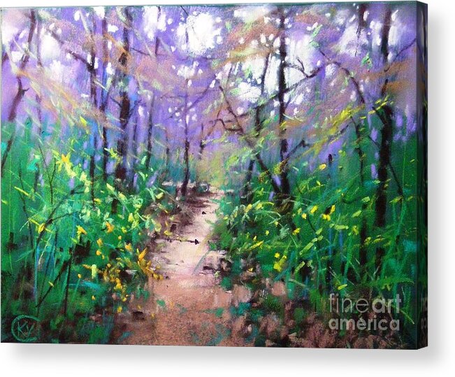 Landscape Acrylic Print featuring the painting Forest of Summer by Celine K Yong
