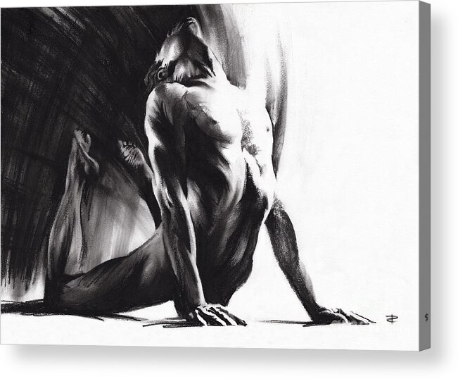 Figurative Acrylic Print featuring the drawing Fount III by Paul Davenport