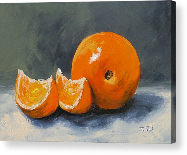 Orange Acrylic Print featuring the painting Fresh Orange III by Torrie Smiley