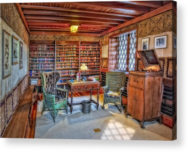 Connecticut Acrylic Print featuring the photograph Gillette Castle Library by Susan Candelario
