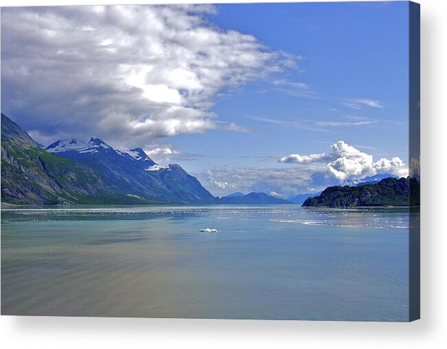 Clouds Acrylic Print featuring the photograph Glacier in Bay by Ralph Jones
