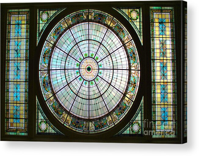 Sky Acrylic Print featuring the photograph Glass of Penn Station by Jost Houk