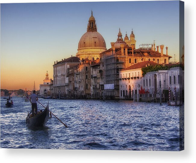 Gondola Acrylic Print featuring the photograph Gondolier #1 by Wade Aiken