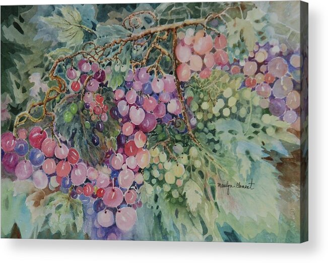 Grapes Acrylic Print featuring the painting Grapes Galore by Marilyn Clement