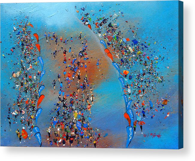 Paint Acrylic Print featuring the painting Great North Run by Neil McBride