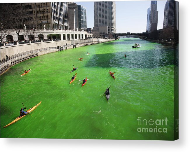 Kayak Acrylic Print featuring the photograph Green River Chicago by Martin Konopacki