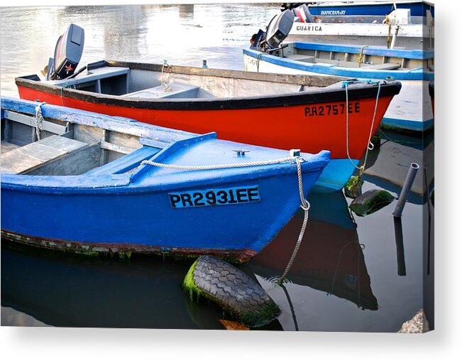 Boat Acrylic Print featuring the photograph Guanica Skiffs by Ricardo J Ruiz de Porras