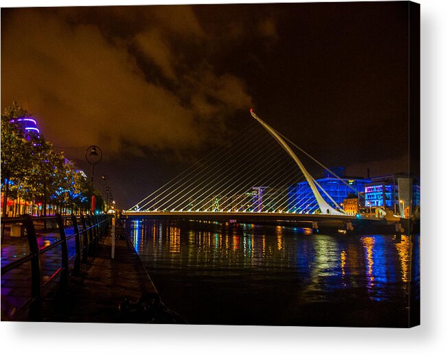 Samuel Beckett Bridge Dublin Ireland Acrylic Print featuring the photograph Harp Bridge Dublin by Rob Hemphill