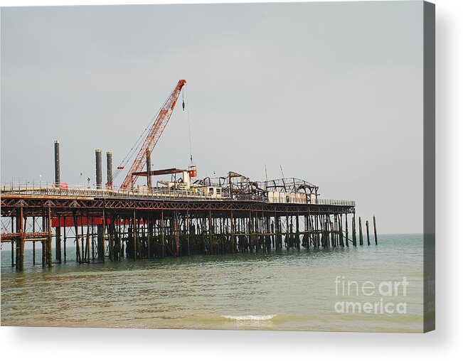 Hastings Acrylic Print featuring the photograph Hastings Pier reconstruction by David Fowler