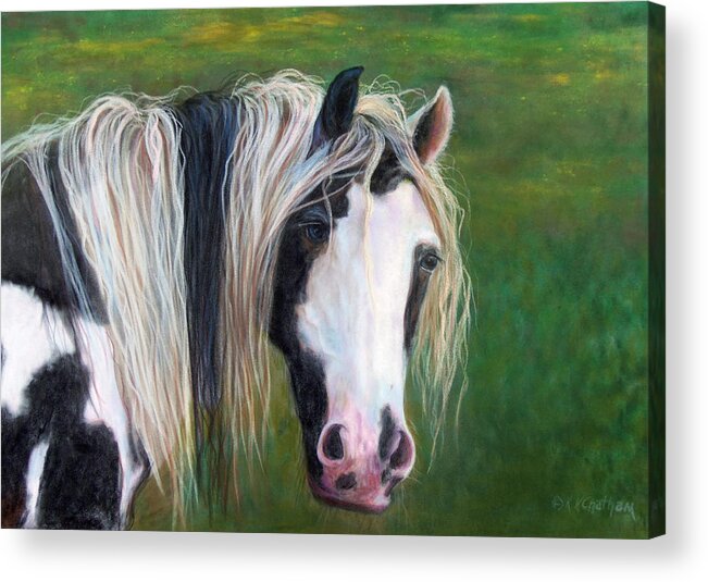 Heart Horse Painting Acrylic Print featuring the painting Heart by Karen Kennedy Chatham