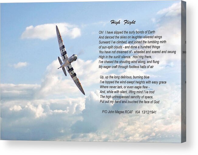 Aircraft Acrylic Print featuring the digital art High Flight by Pat Speirs