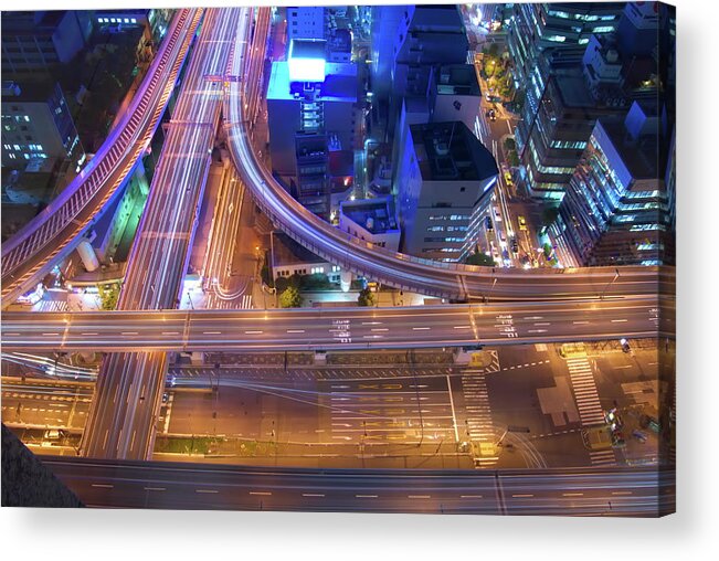 Curve Acrylic Print featuring the photograph Highway Junction by Tatsuya Anonymous