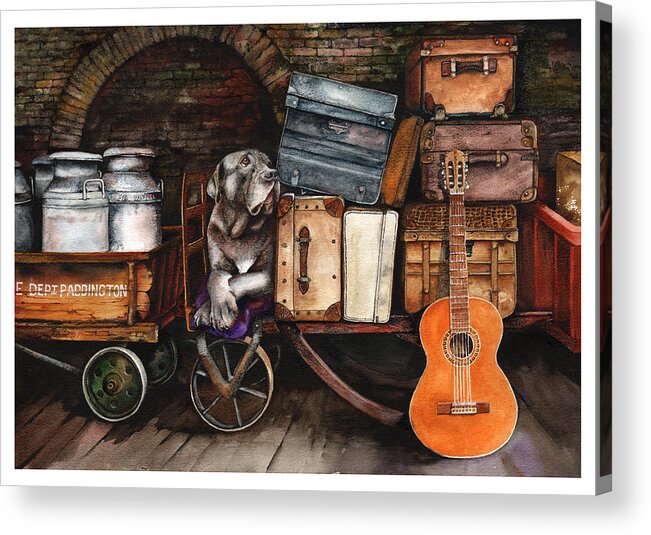 Luggage Acrylic Print featuring the painting Homeward Bound by Peter Williams