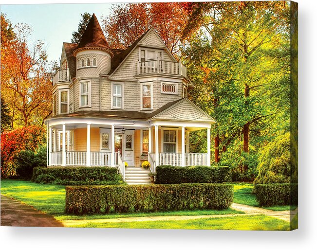 Savad Acrylic Print featuring the photograph House - Cranford NJ - Victorian Dream House by Mike Savad