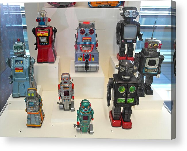 Robots Acrylic Print featuring the photograph I Dream of Robots by Michele Myers