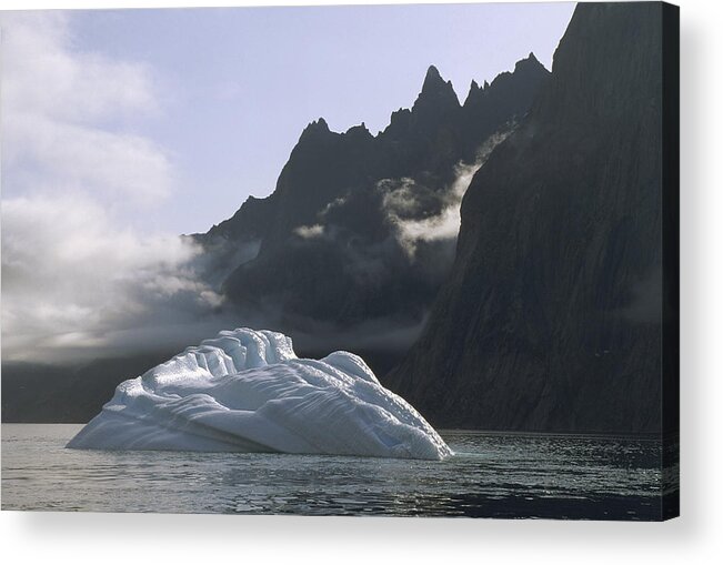Feb0514 Acrylic Print featuring the photograph Ice Floe In Southern Greenland Fjord by Tui De Roy