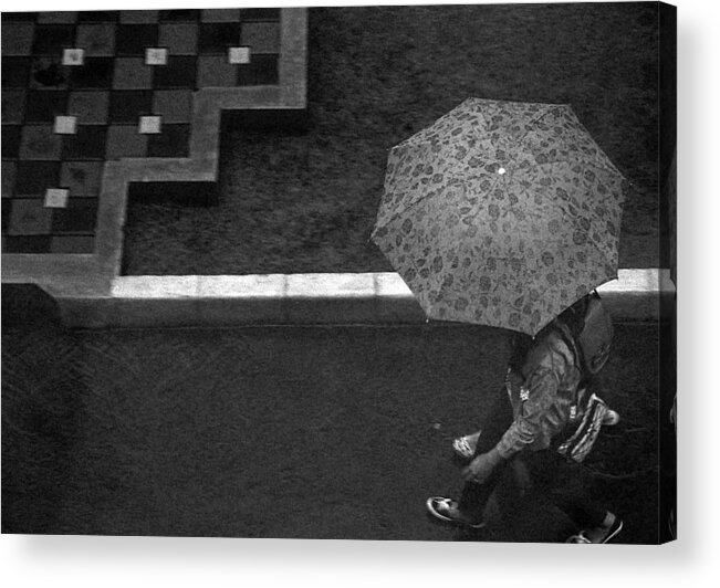 Umbrella Acrylic Print featuring the photograph In hurry by Achmad Bachtiar