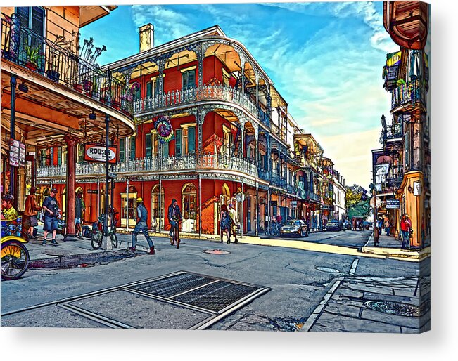 French Quarter Acrylic Print featuring the photograph In the French Quarter painted by Steve Harrington