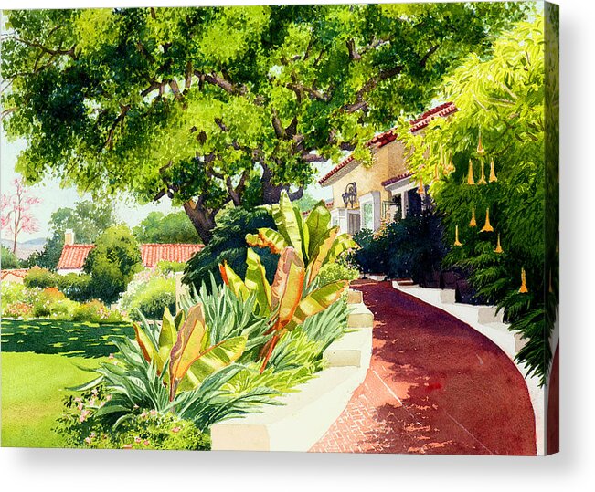 Southern California Acrylic Print featuring the painting Inn at Rancho Santa Fe by Mary Helmreich
