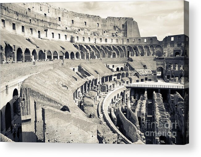 Colosseum Acrylic Print featuring the photograph Inside the Colosseum by Jim Calarese