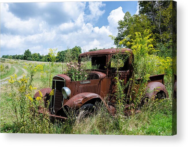 Rusty Truck Acrylic Print featuring the photograph Recycled Planter by Georgette Grossman