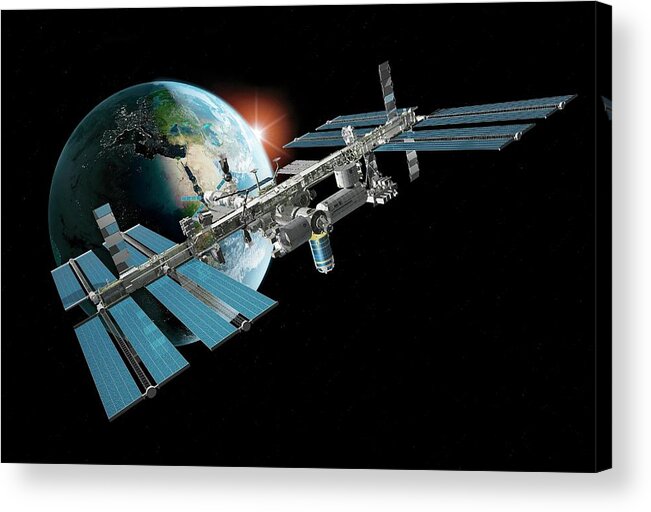 International Space Station Acrylic Print featuring the photograph International Space Station by Carlos Clarivan