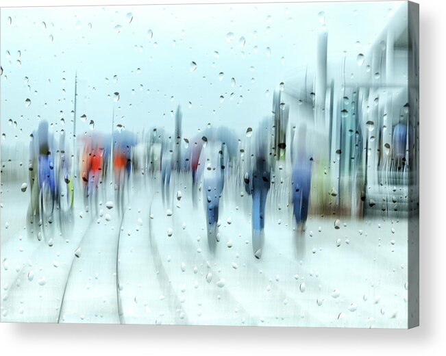 Drops Acrylic Print featuring the photograph It`s Raining by Anette Ohlendorf