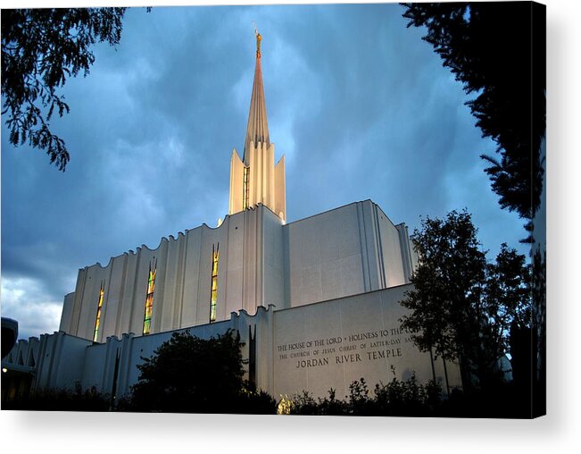 Temple Acrylic Print featuring the photograph Jordan River LDS Temple by Nathan Abbott