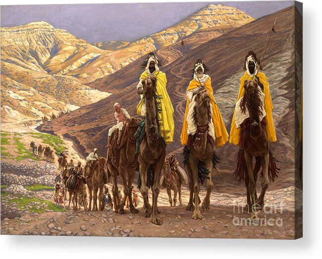 Christmas Acrylic Print featuring the painting Journey of the Magi by Tissot