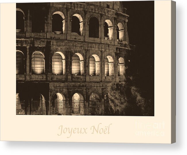 French Acrylic Print featuring the photograph Joyeux Noel with Colosseum by Prints of Italy