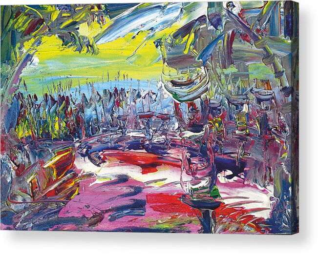 African Farmers Acrylic Print featuring the painting Jungle Farmers by Bob Usoroh