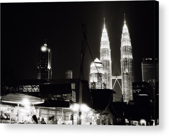 Petronas Towers Acrylic Print featuring the photograph Night in Kampung Baru by Shaun Higson
