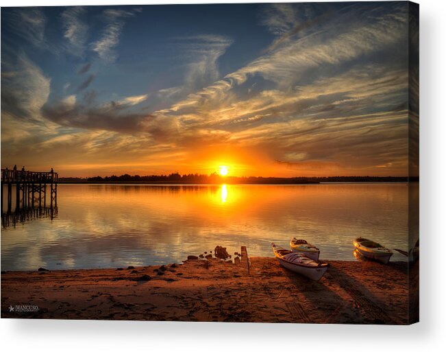 Sunset Acrylic Print featuring the photograph Kayaker's Dream by Phil Mancuso