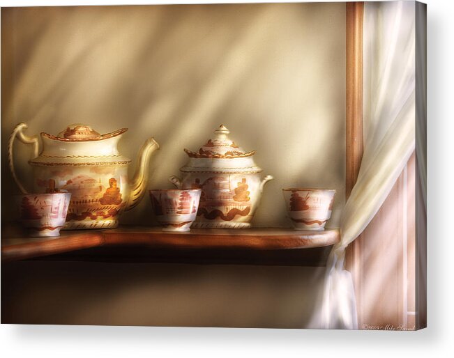 Savad Acrylic Print featuring the photograph Kettle - My Grandmother's Chinese Tea Set by Mike Savad