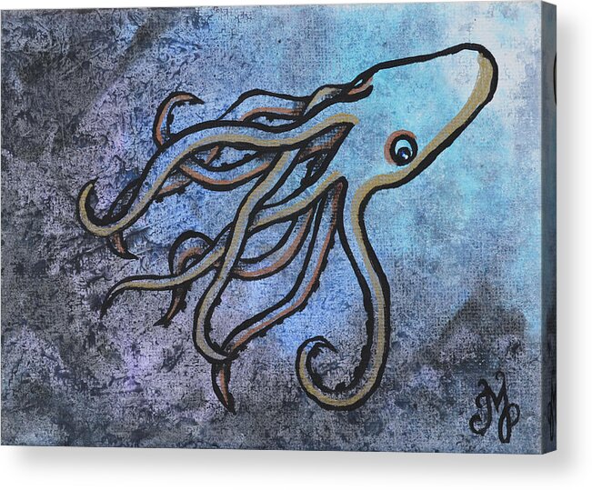 Kraken Acrylic Print featuring the painting Kraken by Meganne Peck