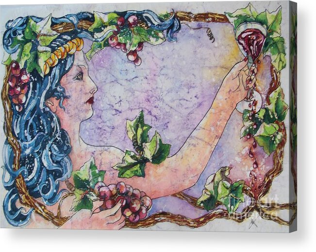 Wine Acrylic Print featuring the painting Lady of the VIne by Carol Losinski Naylor