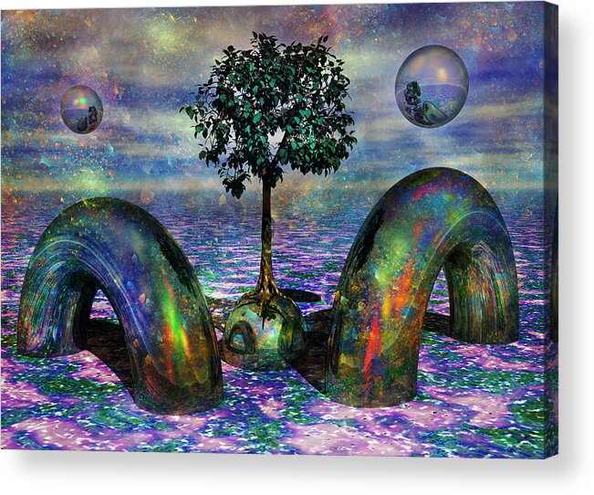 Fantasy Acrylic Print featuring the digital art Land of World 8624028 by Betsy Knapp