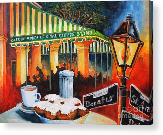 New Orleans Acrylic Print featuring the painting Late at Cafe Du Monde by Diane Millsap