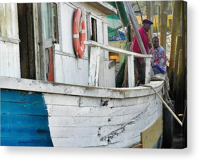 Shrimp Boat Acrylic Print featuring the photograph Laughs on a Shrimpboat by Patricia Greer