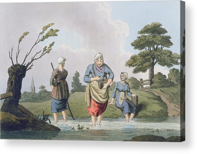 Stream Acrylic Print featuring the drawing Leech Finders, From `costume by George Walker
