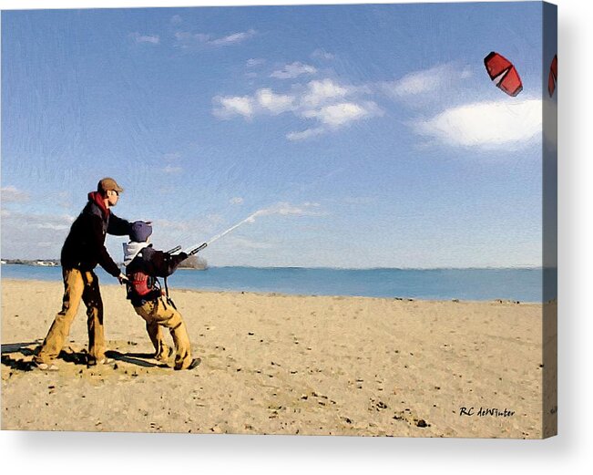 People Acrylic Print featuring the painting Let's Go Fly A Kite by RC DeWinter