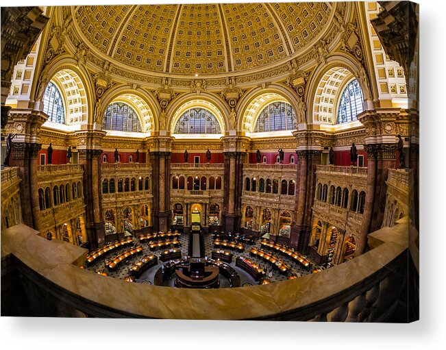 Library Of Congress Acrylic Print featuring the photograph Library Of Congress Main Reading Room by Susan Candelario