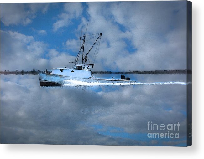 Boat Acrylic Print featuring the photograph Like a Painted Ship On a Painted Ocean by Gene Bleile Photography 
