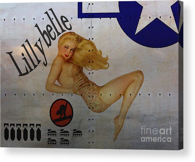 Noseart Acrylic Print featuring the painting Lillybelle Nose Art by Cinema Photography