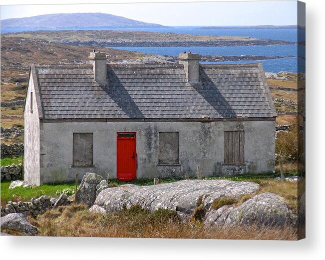 Irish Farm Cottage Acrylic Print featuring the photograph LIttle Red Door II by Suzanne Oesterling