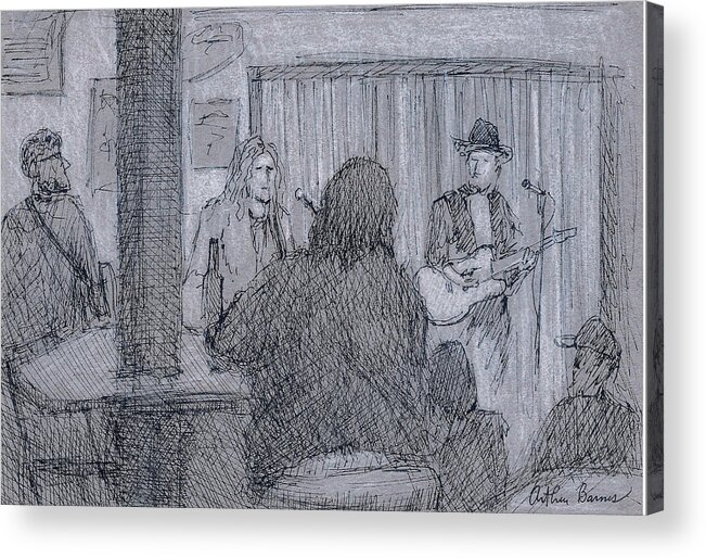 Music Acrylic Print featuring the painting Live Music by Arthur Barnes