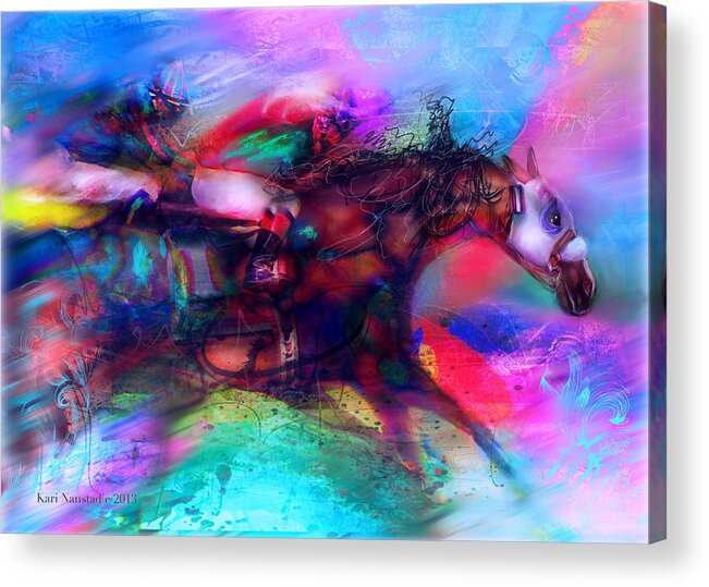 Thoroughbreds Acrylic Print featuring the digital art Locommotion by Kari Nanstad