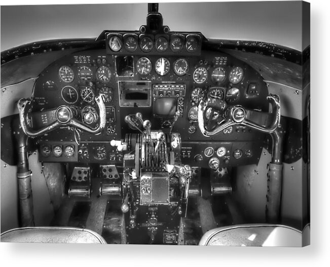 Tim Acrylic Print featuring the photograph Lodestar Cockpit by Tim Stanley