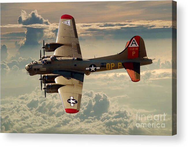 Boeing Acrylic Print featuring the photograph Long Flight Home of a B-17 by Wernher Krutein