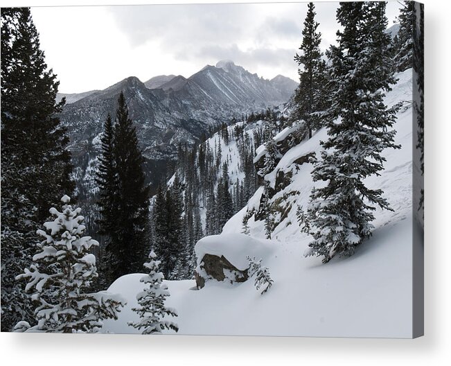 Colorado Acrylic Print featuring the photograph Long's Peak Winter by Cascade Colors